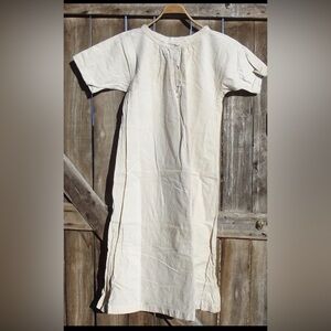 Antique, French linen dress with embroidery